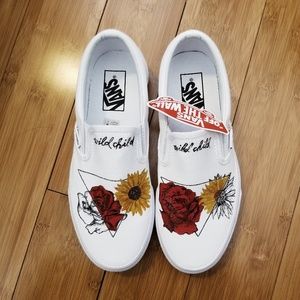 white vans drawn on
